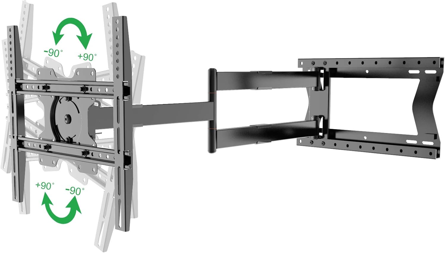 Physix 2100 Long arm TV Wall Mount for 32-75 Inch Screens Extra Long Extension up to 40 Inch Heavy-Duty TV Mount Holds up to 88 lbs Full-Motion, Swivels up to 180° Max. VESA 600x400, Black