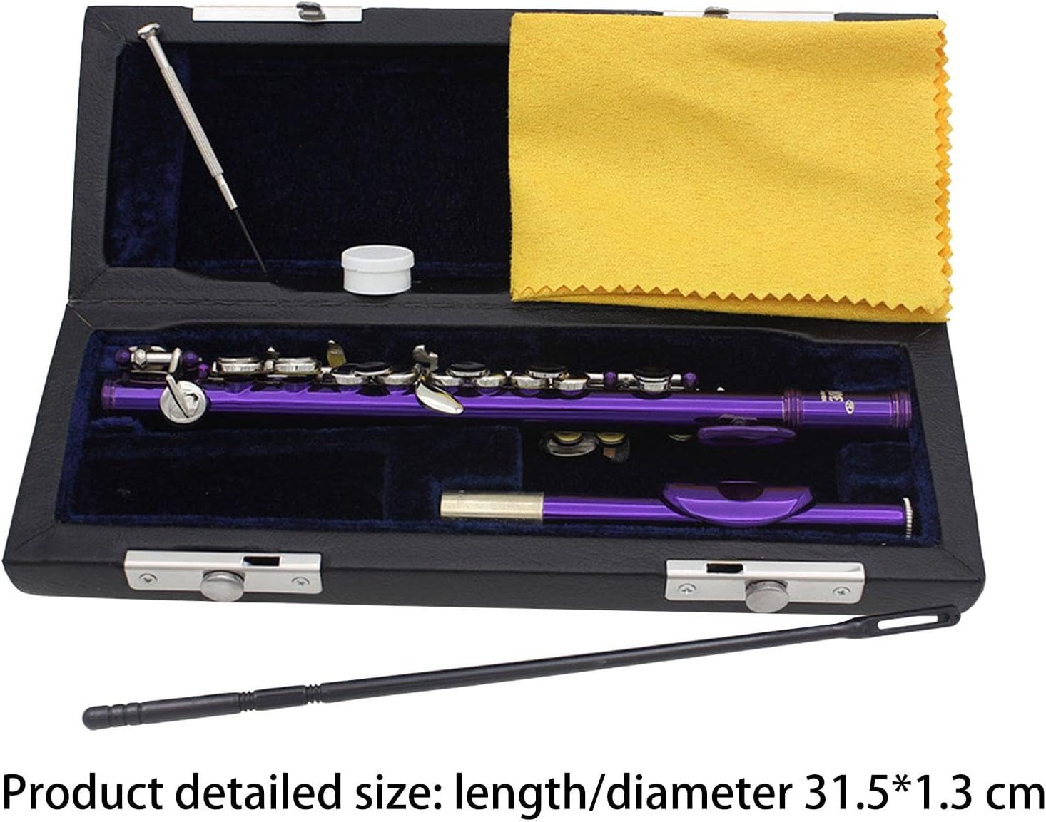 C Key Piccolo, Lightweight Easy to Play Wind Instrument, 16 Hole Flute for Stage Performance Practice, Classroom, Beginner, Purple