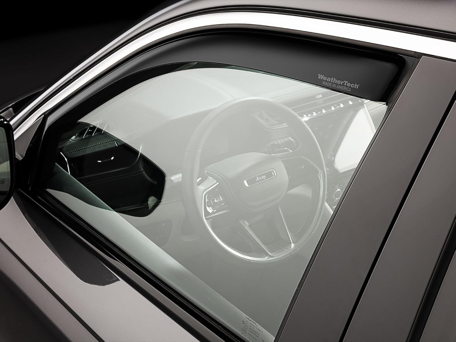 WeatherTech Custom Fit Side Window Deflectors for Jeep Grand Cherokee 4xe, Grand Cherokee L, Grand Cherokee - (801048IM), Dark Tint