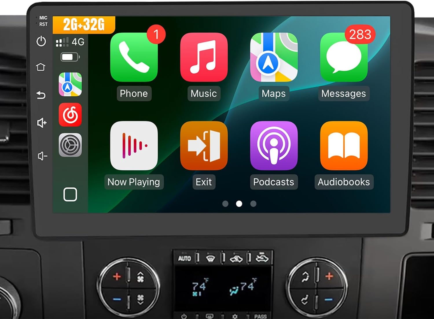 Car Radio Stereo for Chevy Silverado 2007-2013 GMC Sierra 2007-2013 Tahoe 2007-2014 Yukon 2007-2014 Buick Enclave 2008-2012, with Wireless Carplay Android Auto Bluetooth Backup Camera