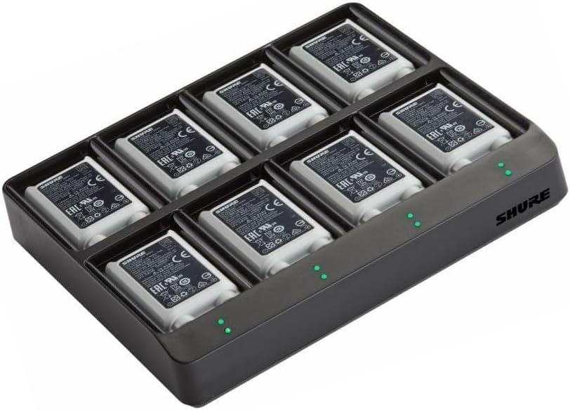 Shure SBC80-903 8-Bay Battery Charger for SB903 Rechargeable Batteries for SLX-D Wireless Microphone System Transmitters (SBC80-903-US)