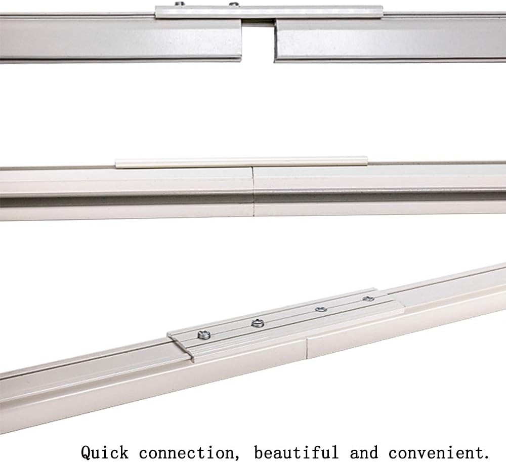 6ft-18ft Upgraded Aluminum Curtain Track, Ceiling or Wall mount, Curtain Rail System with 90 Degree Corner Bends, Windows and Room Divider Ceiling Track set with Runners and Hooks(White)