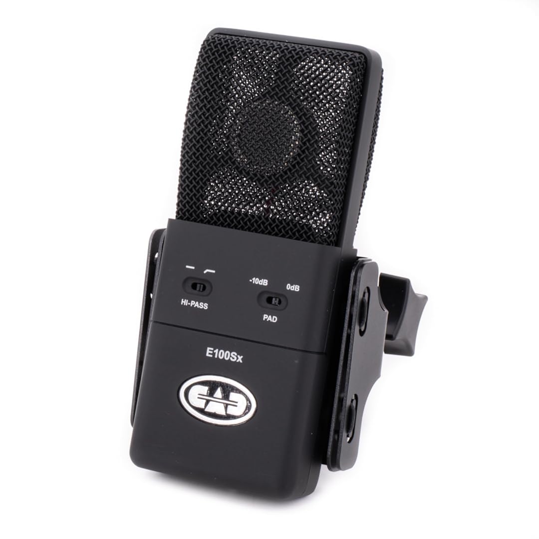 CAD Audio E100SX Large-Diaphragm Supercardioid Condenser Microphone – Vintage Tone, Hi-Pass Filter, 10 dB Pad & Shock Mount