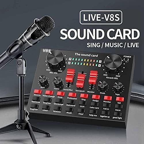 Professional Live Streaming Sound Card USB Audio Interface Mixer DJ Sound for Recording Microphone Guitar