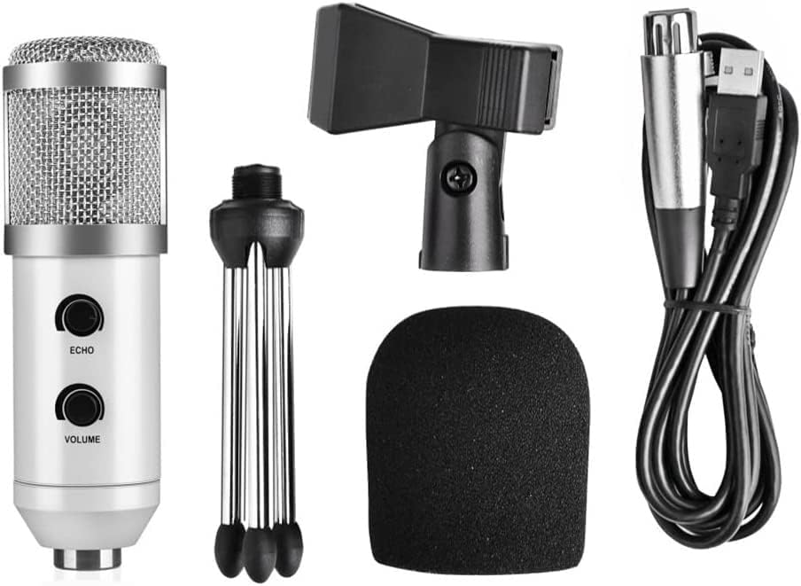 USB Microphone, Plug-and-Play Condenser Microphone, Suitable for PC/Computer Podcast Single-line Conference Room Recording