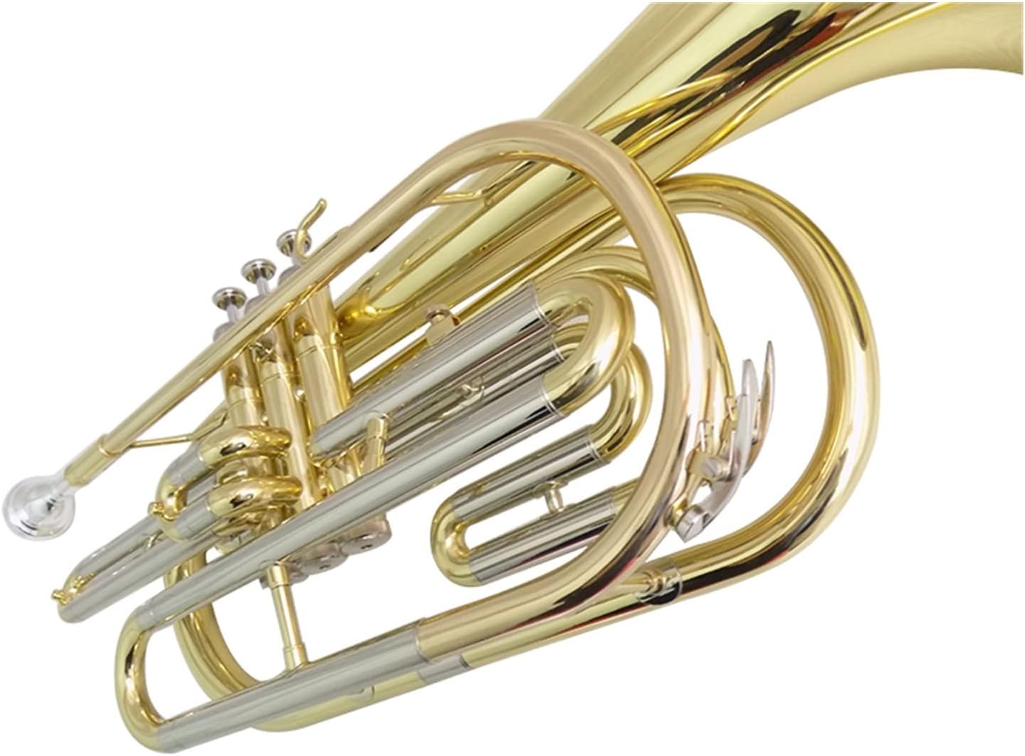 Trumpets Beginner Bb Marching Trombone with Hard Case Mouthpiece Lacquer Silver Nickel Plated Trombones Musical Instruments Trumpet Set (Color : Lacquered Gold)