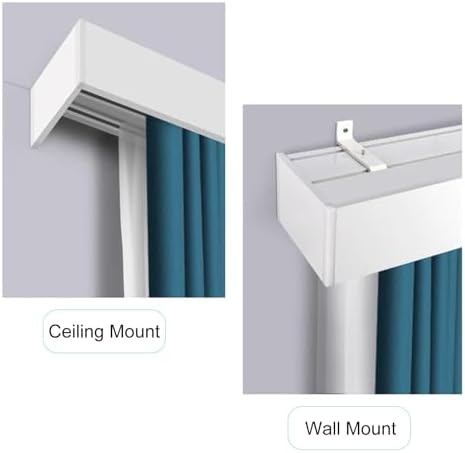 Easy Installation Shower Curtain Rod Adjustable Corner Ceiling Support Curved Rod,Heavy Duty 4 in 1 Curtain Tracks System - 5.7M (18.7ft) Adjustable Ceiling/Wall Mount Rods for Versatile Pel