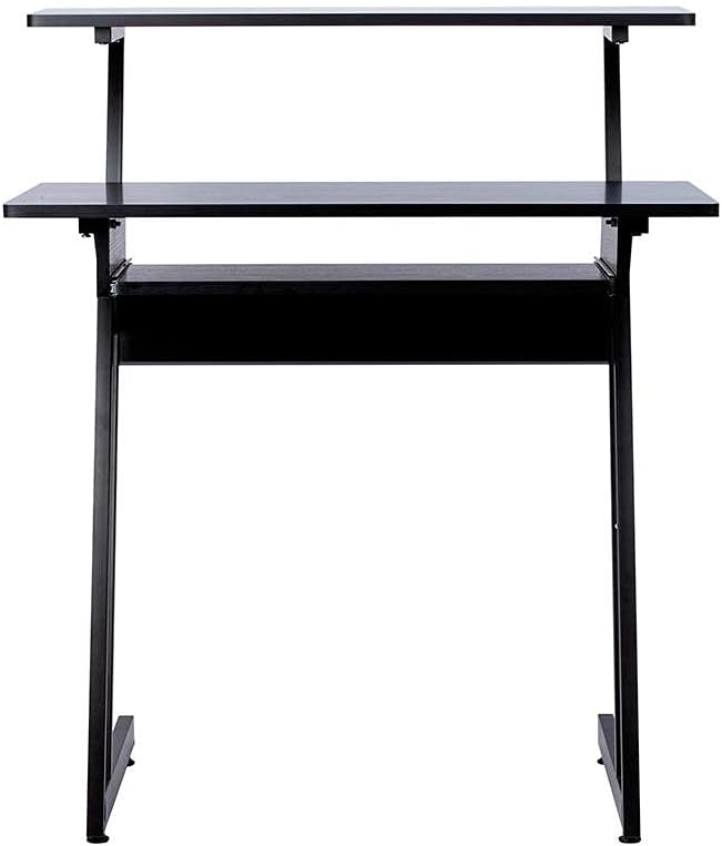 Monoprice Recording Studio Desk - with Raised Platform and Keyboard Tray, Black - Stage Right