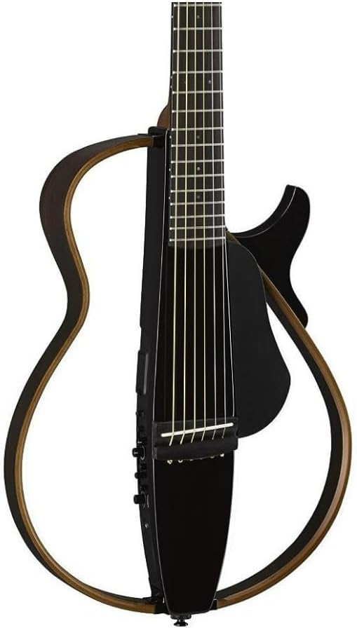 Yamaha SLG200S TBL Steel String Silent Guitar with Hard Gig Bag, Translucent Black