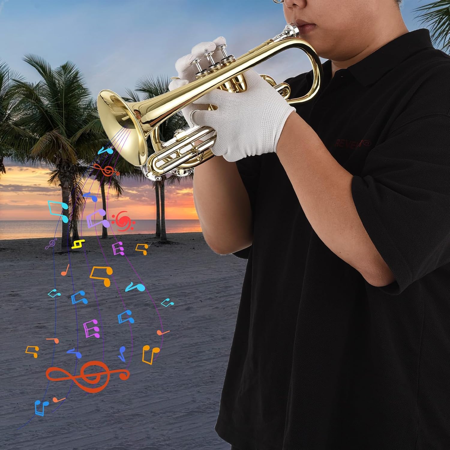 Bb Cornet Brass Instrument Surface Paint Gold Professional Brass Cornet with Carrying Case Gloves ing Cloth Brushes for Students and Beginners