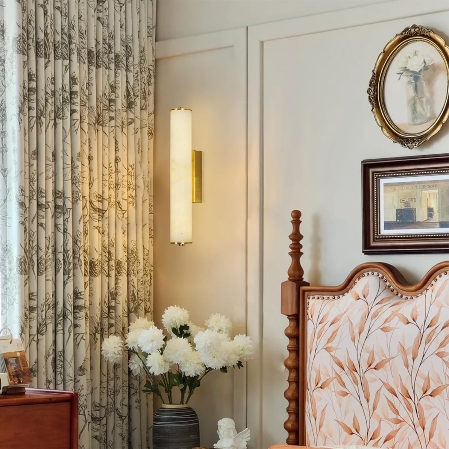 Gold Alabaster Wall Sconces, 15.7