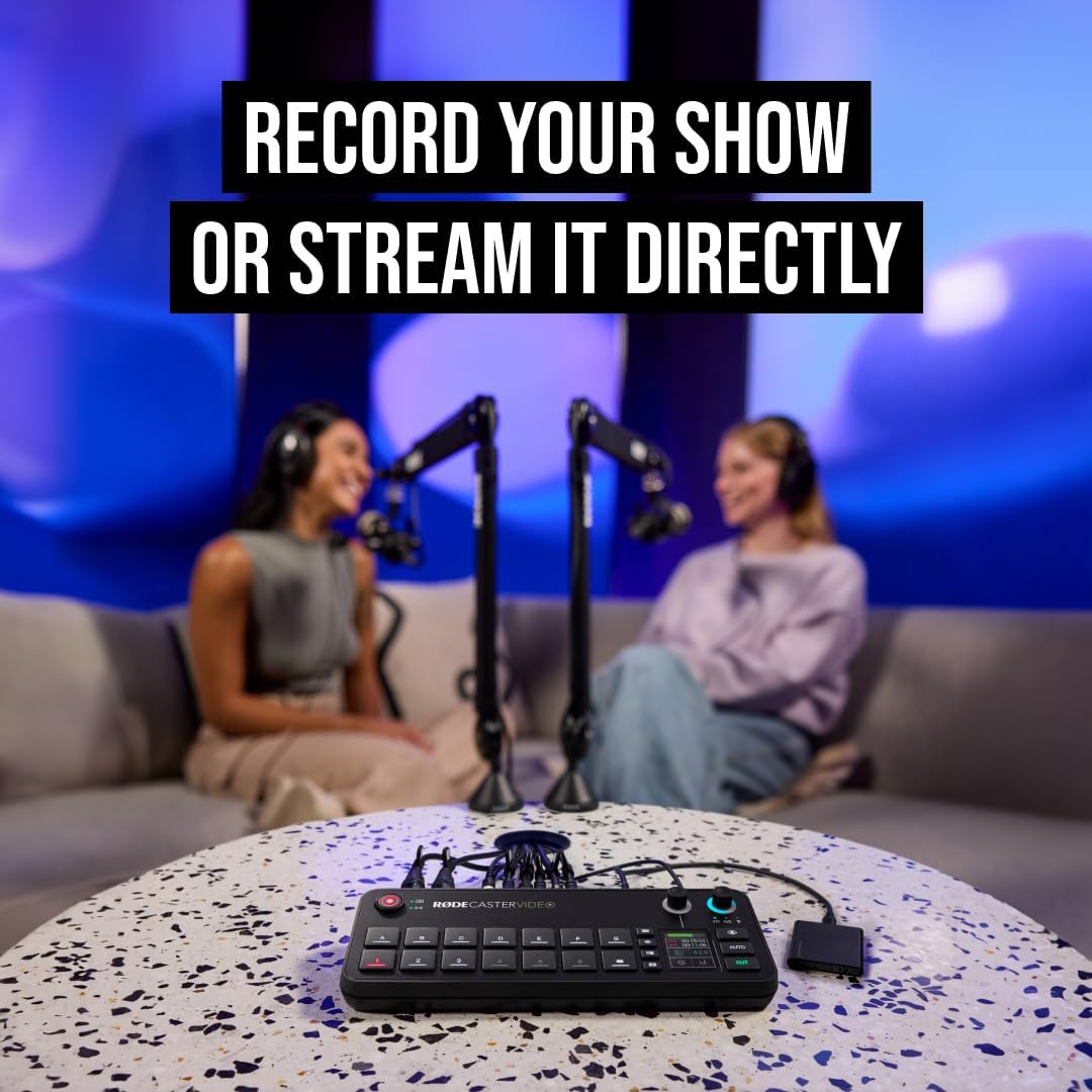 RØDE RØDECaster Video – Professional Video Switcher and Audio Interface – Multi-Camera, 6 x Video Inputs (HDMI and USB), 1080p60, Multi-Source Scenes