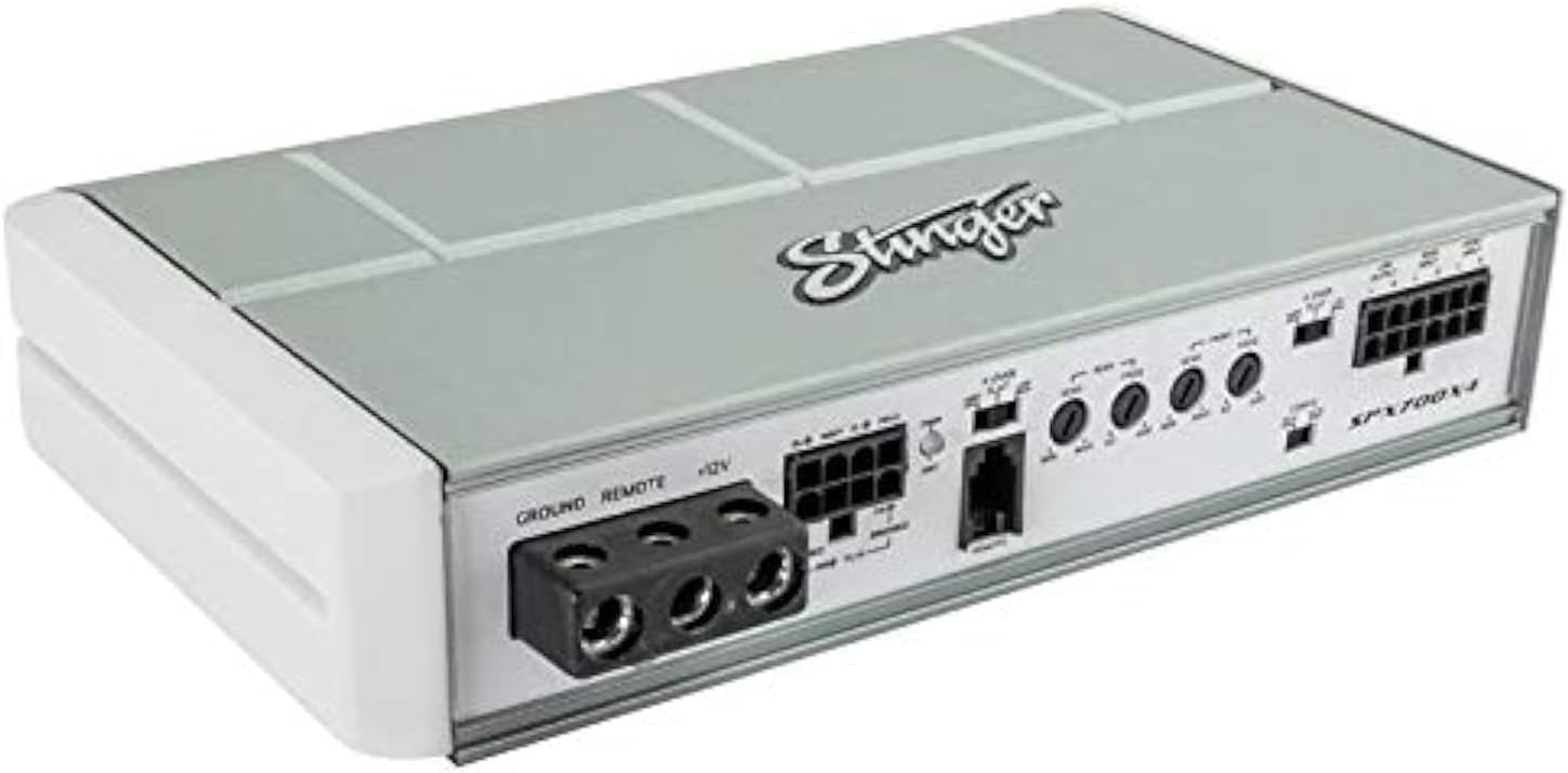 Stinger SPX700X4 Micro 4 Channel 700 Watt Powersports Amplifier for Motorcycles, ATV, Marine and Mobile Applications