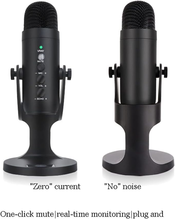 Mini USB Microphone, Precise Supercardioid Pickup Pattern, Professional Recording Quality, 320° Adjustable Shock Mount