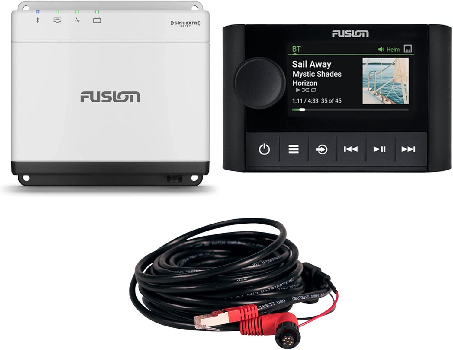 Garmin Fusion MS-WB675 Marine Hideaway Stereo with Digital Signal Processing (DSP) with MS-ERX400 Wired Remote, Black