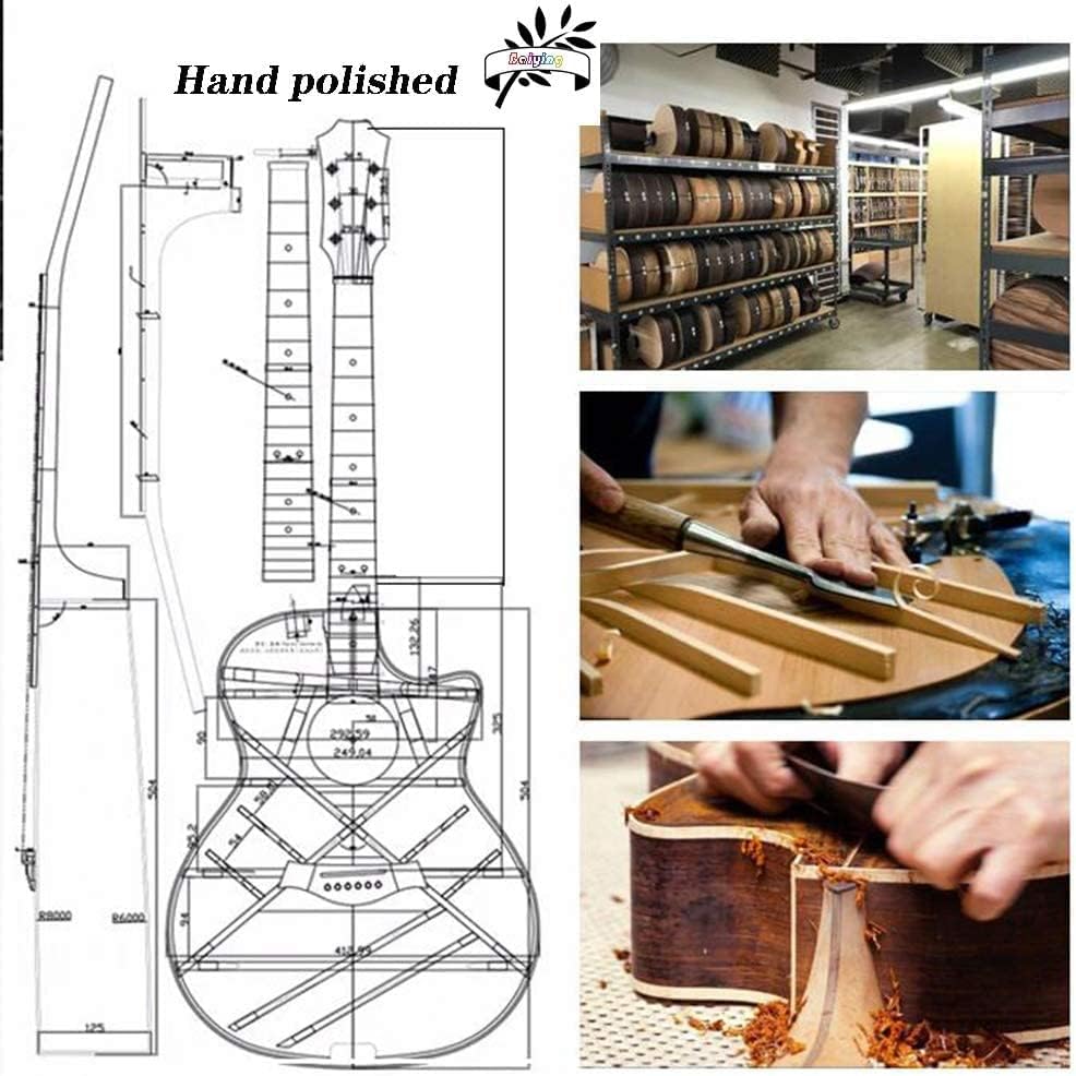 Full Size Guitar Acoustic Guitar Hand Polished Beginner Adult Travel Guitar Outdoor Music Rock Crisp Sound Matte Musical Beginner Acoustic Guitar Starter Package Student G (Beige Long)