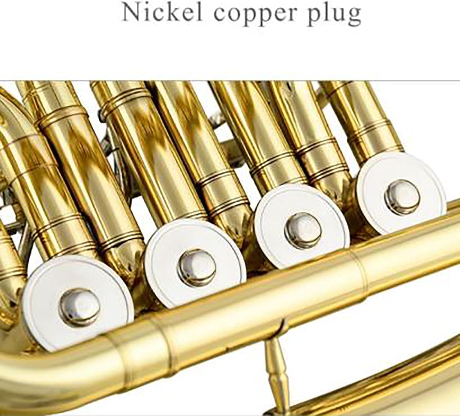 B/F Flat 4 Key French Horn - Brass Lacquer Gold Craft French Horn - Includes Musical Instrument Box for Beginners Examinations Professional Performance(Single Row)