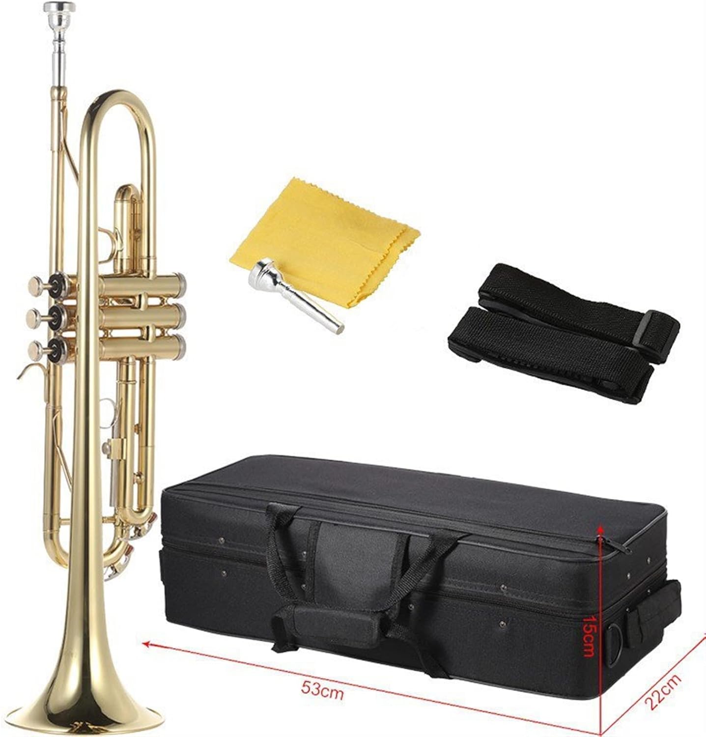 KESHUO B-Flat Children's Students Test Grade Beginner Wind Instrument Brass Gold Copper Lacquer Gold Trumpets