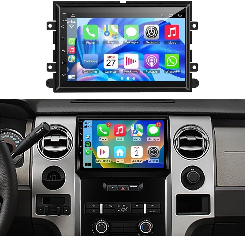10.1 inch Android 13 Car Stereo for Ford F150/F250/F350 2004-2014 IPS Touch Screen with Wireless Carplay Android Auto Support GPS Bluetooth WiFi FM RDS DSP Camera MIC (2G+32G)