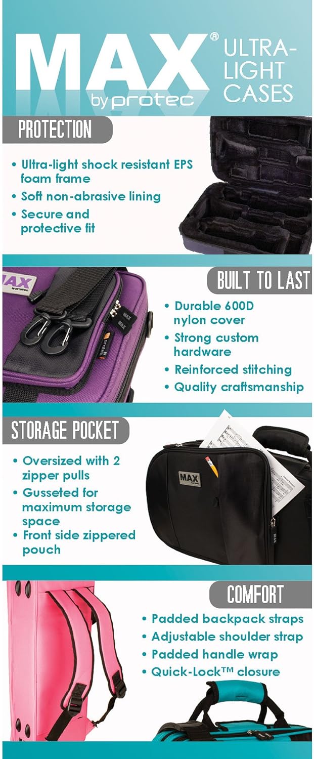 Protec MX144 4/4 Violin Oblong MAX Case, Black