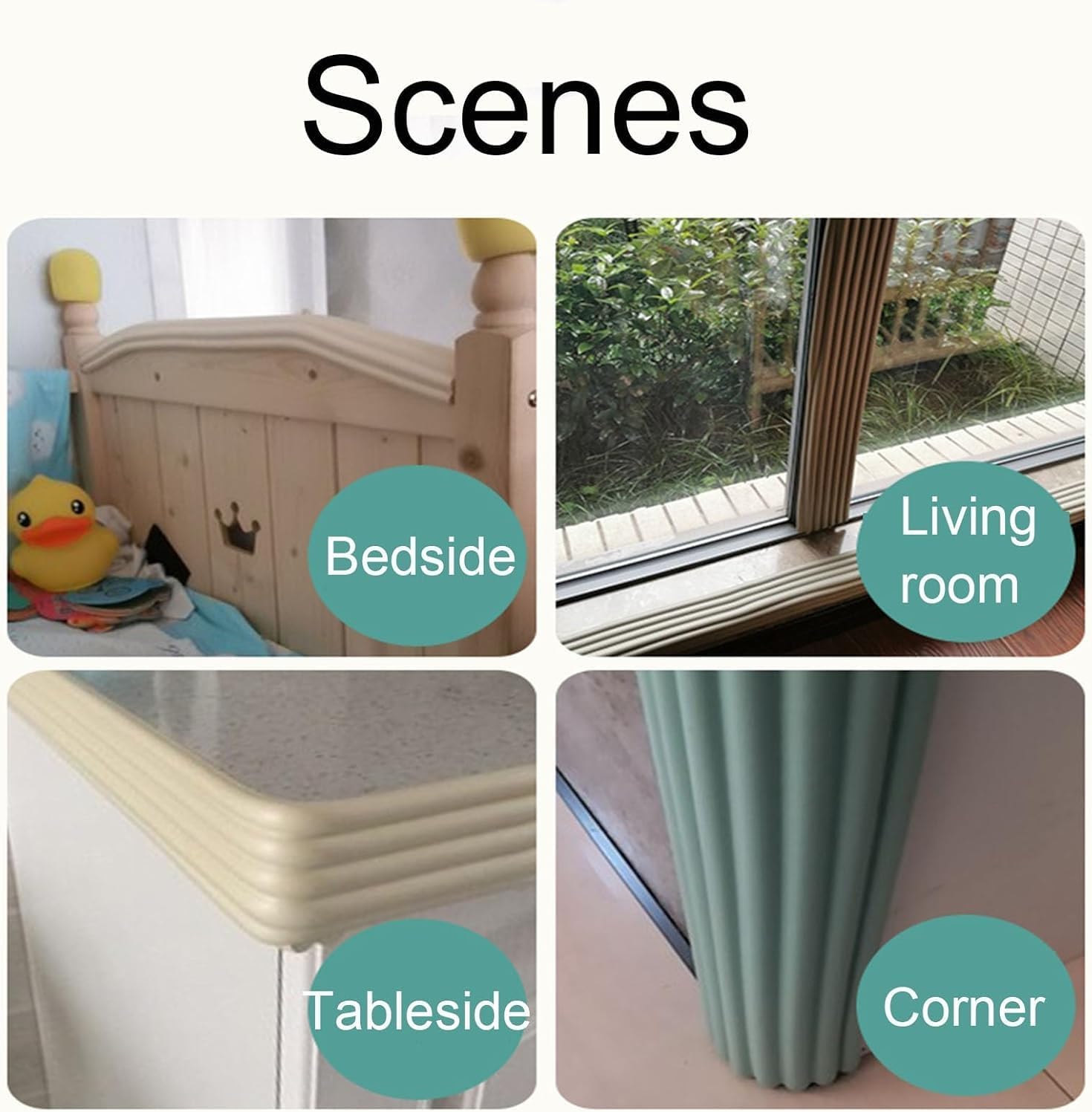 Furniture Edge Corner Guards, Furniture Corner Protectors Wall Edge Bumpers Guards Pre-Taped Protective Foam Cushion Strip for Stair Cabinet Table Sharp Edges(Woody,10pcs)