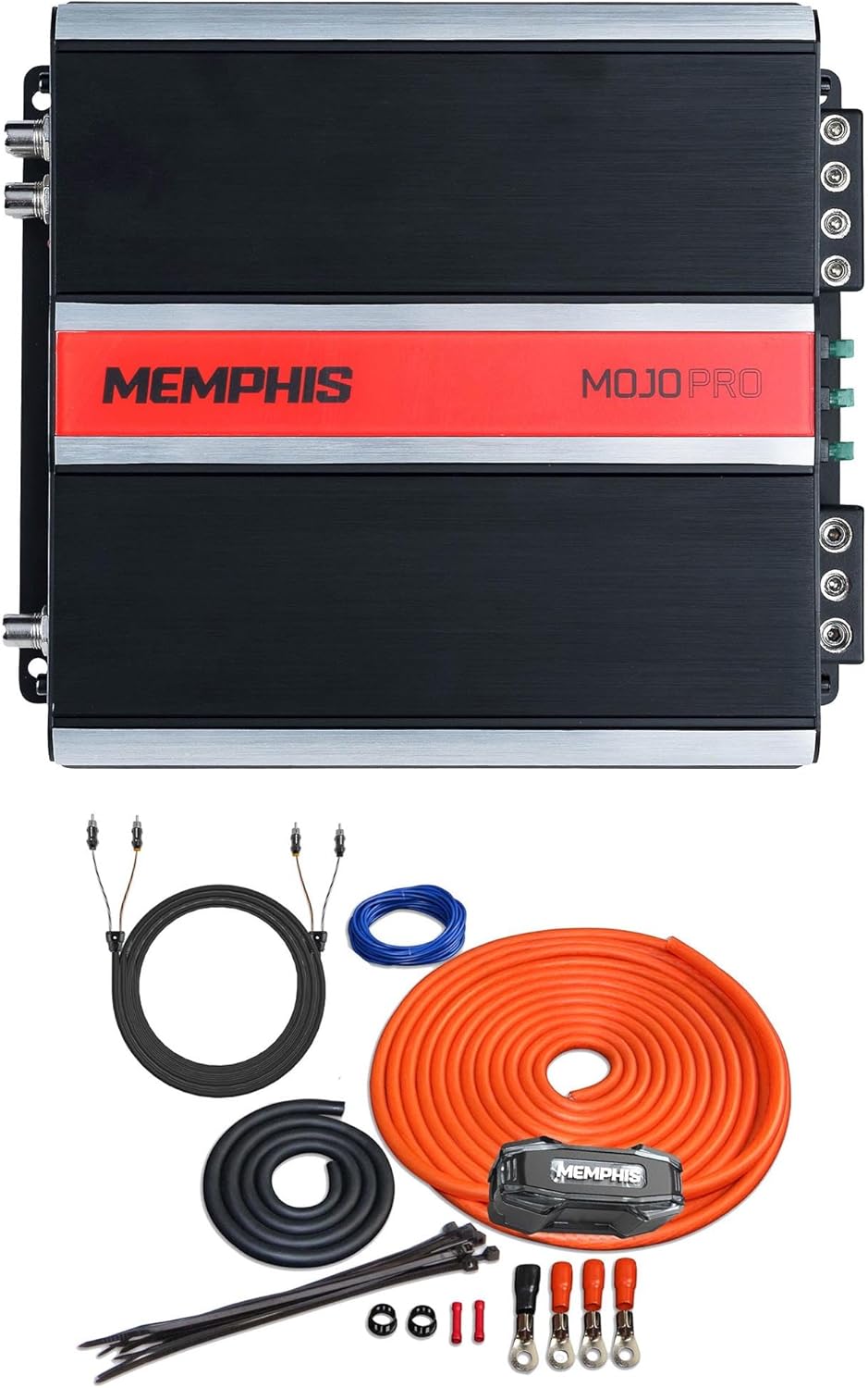 Memphis MJP750.1 750W Monoblock Amplifier with Memphis 4 ga Wire Kit