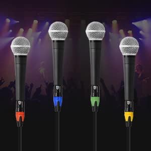 25ft XLR Cables 6 Packs - Premium Color Coded Microphone Cables 3 Pin XLR Male to Female Balanced25 Feet