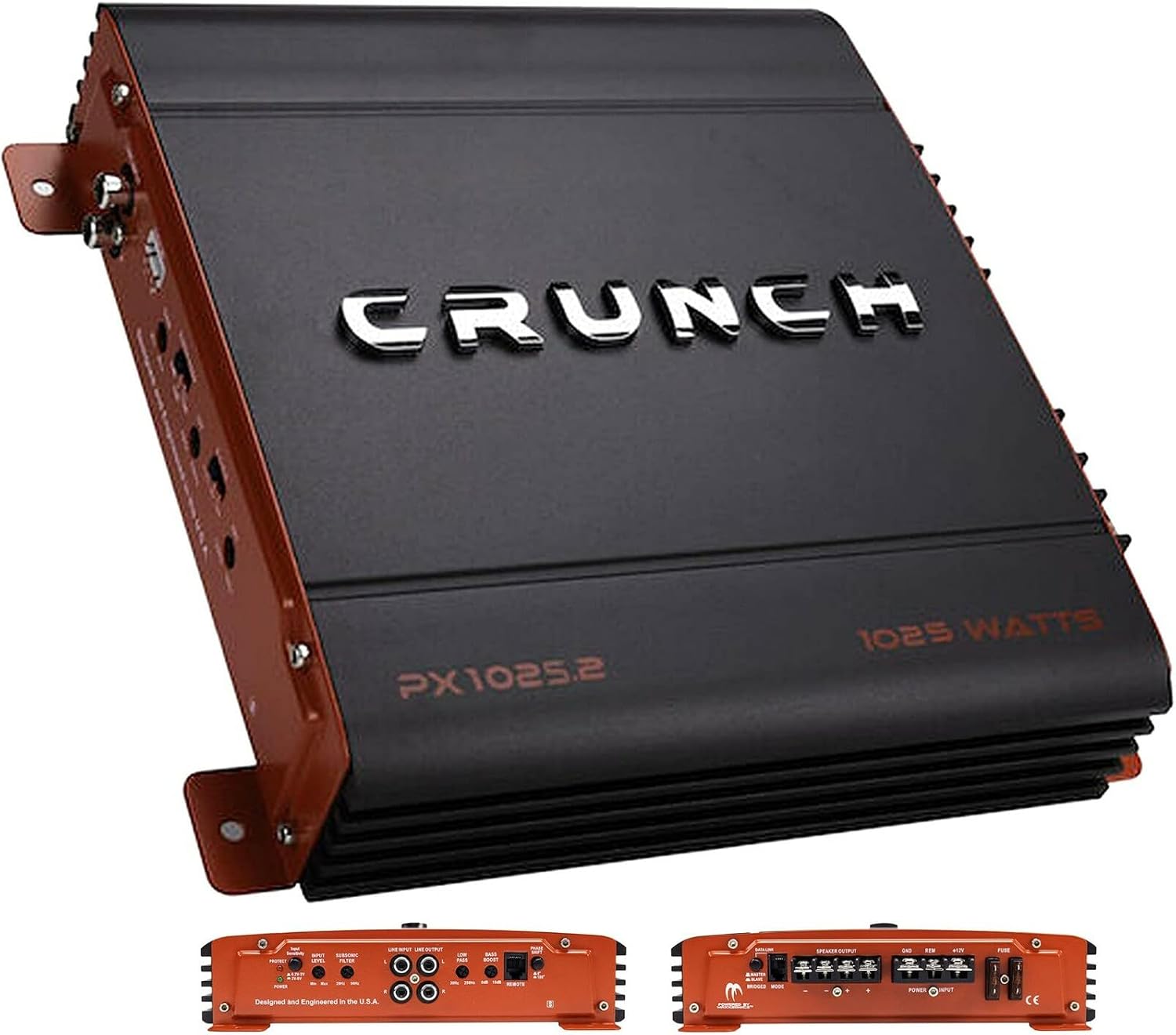 Crunch PX-1025.2 1000 Watts Power X Two Channel Car Audio Amplifier with Gravity Magnet Phone Holder Bundle