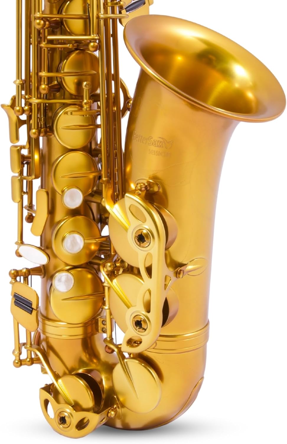 BetterSax Session Alto Saxophone Matte Dark Gold Finish — Hand-Crafted Professional Saxophone — Enhanced Tone, Projection & Ergonomics — Includes Professional Hand-Finished Mouthpiece