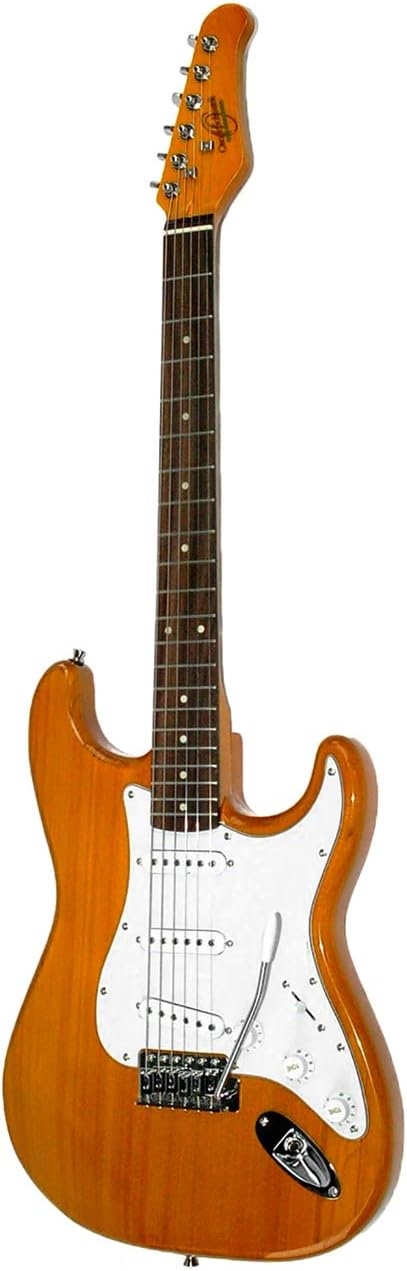 Oscar Schmidt 6 String Double Cutaway SSS Electric Guitar. Natural, Right, (OS-300-NH-A)
