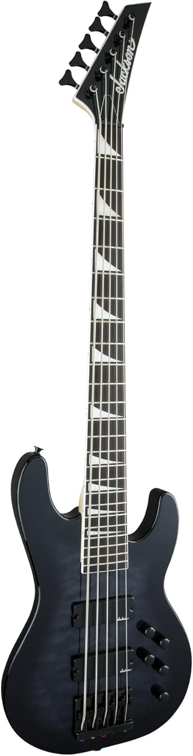 Jackson JS Series 5-String Concert Bass JS3VQ, Transparent Black Burst, Amaranth Fingerboard