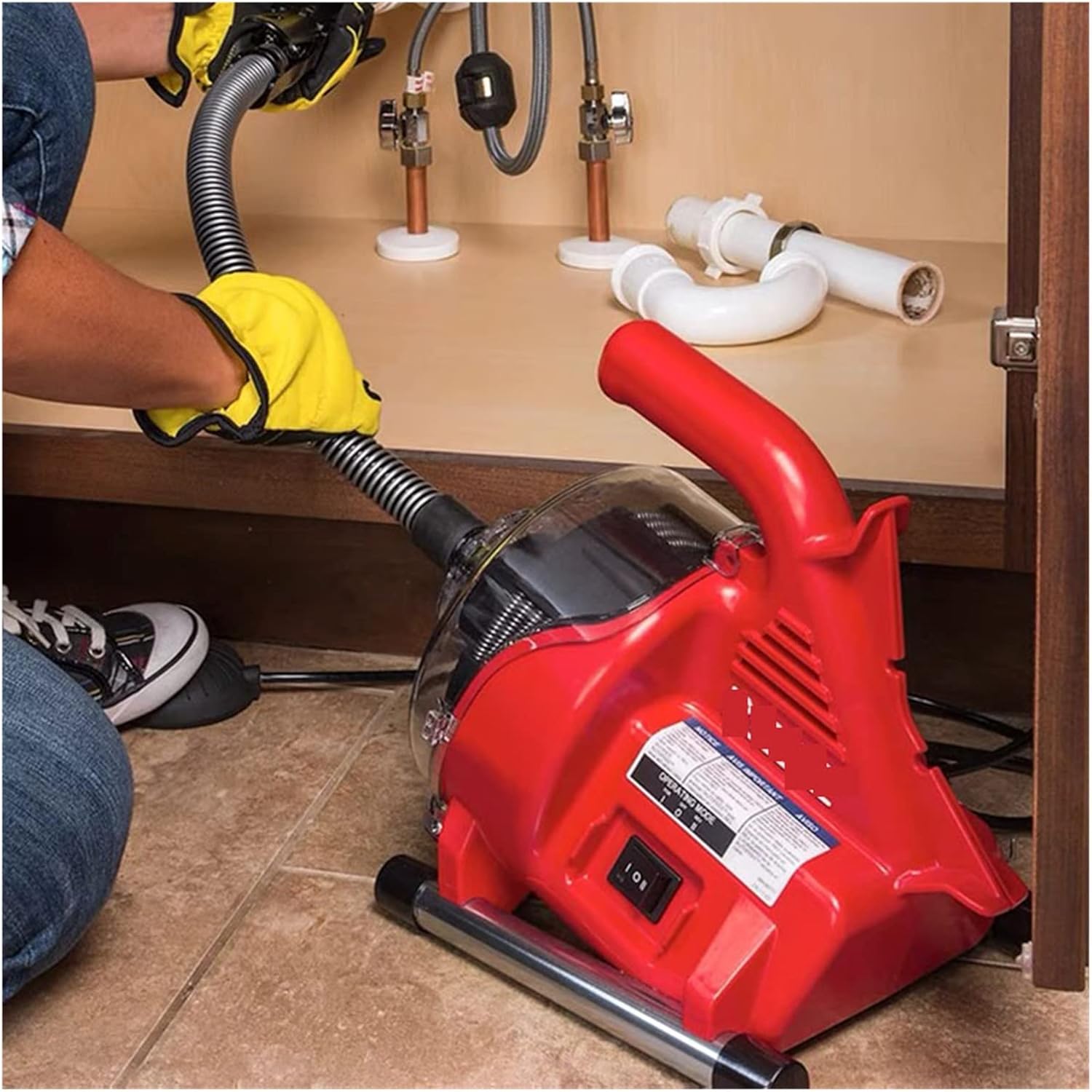 Electric Sewer Pipe Dredging Machine Toilet Kitchen 19-28MM Pipe Cleaning Machine Pipe Dredger Drain Cleaner 120W with Efficiency