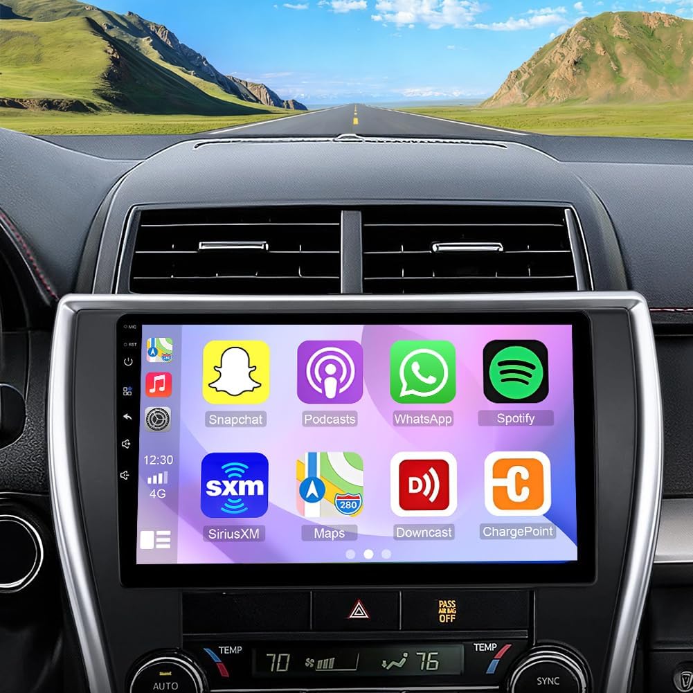 2+64G Android 15 Car Stereo for Toyota Camry 2015 2016 2017 Radio Wireless Carplay Android Auto, 10.2IN IPS Touch Screen 5G WiFi/GPS Navi/FM RDS/EQ/Audio/Camera/MIC