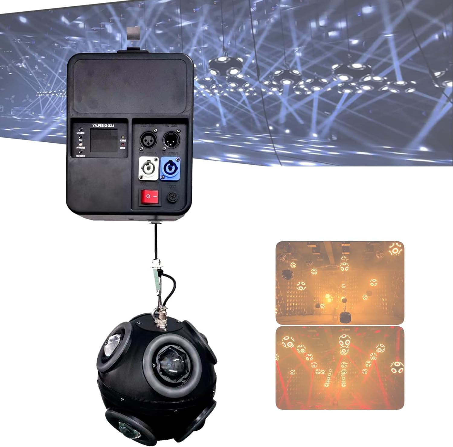 Lifting LED Football Light,w/Controlled Kinetic Football Light,Full-Color Point-Controlled Atmosphere Light,Floating Flash Light,for Wedding