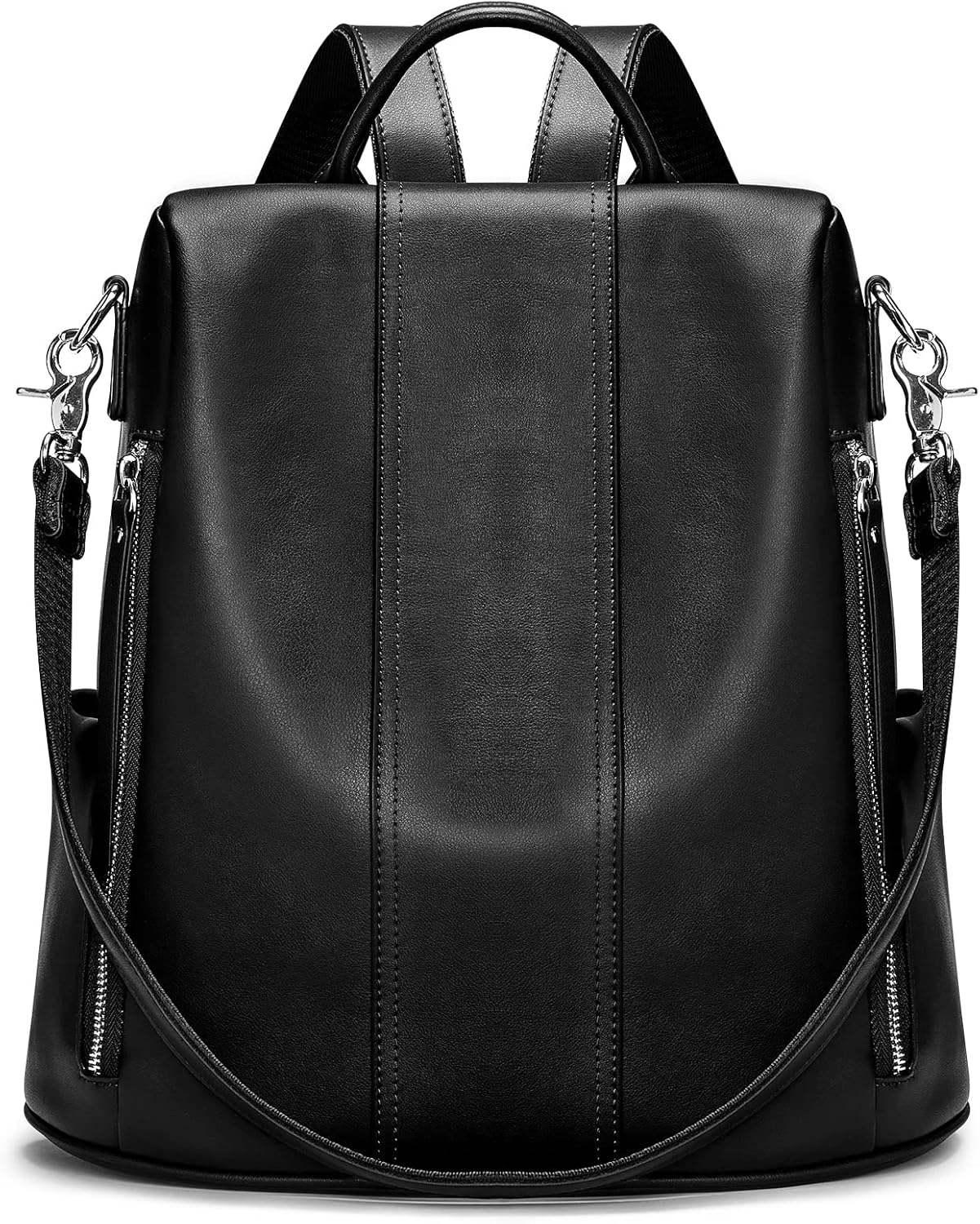 S-ZONE Leather Backpack Purses for Women Antitheft Rucksack Shoulder Bag Medium