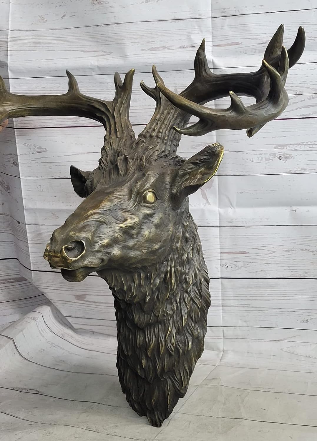 Superb Vintage Victorian Gilt Bronze Wall Mount with Bronze Stag 23