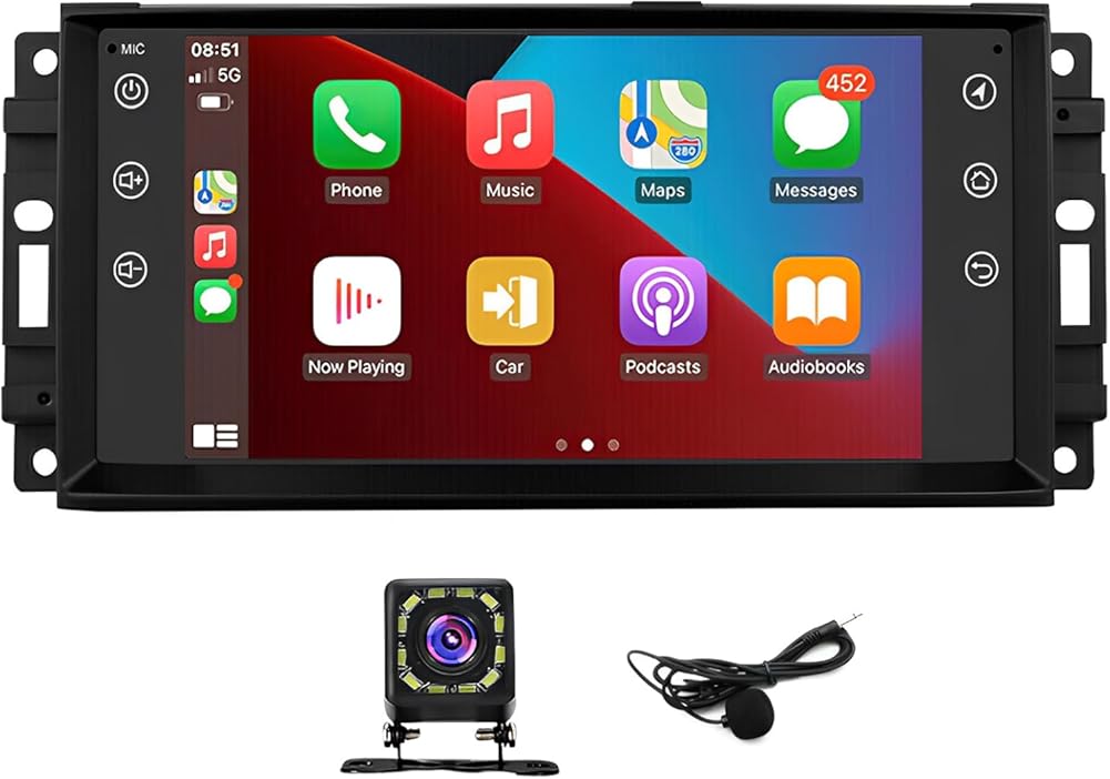 2+32G w/Android 13 Car Stereo for 2012-2015 Ram C/V Cargo Van with Wireless w/carplay w/Android Auto, 7inch IPS Touchscreen Car Screen with WiFi GPS Mirror Link w/Bluetooth SWC + Backup Camera