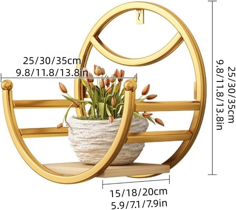 Wall-mounted Hanging Flower Stands Set of 3, Metal Corner Display Racks Decorative Plant Holders for Living Room, Bedroom, and Study(5.9