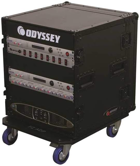 Black 12U Pro Amp Rack with Casters