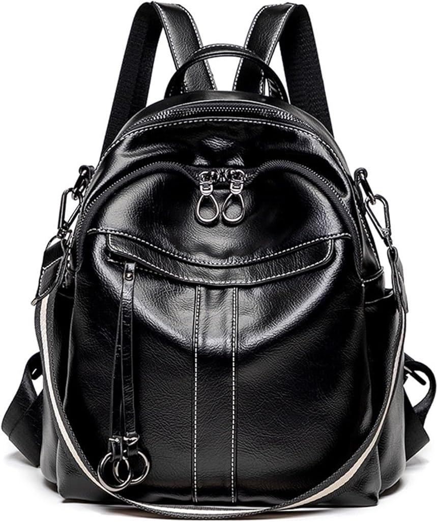 Women Casual Fashion Backpack Purse - Anti-theft Multi-pocketed Rucksack for Ladies & Girls(Black,Small)