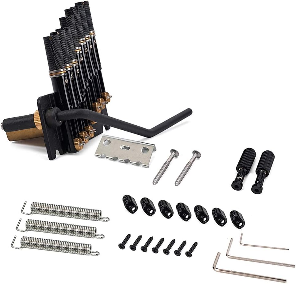 Alnicov 7 String Headless Guitar Bridge Tremolo System with Tailpiece for Electric Guitar Parts Replacement Tools