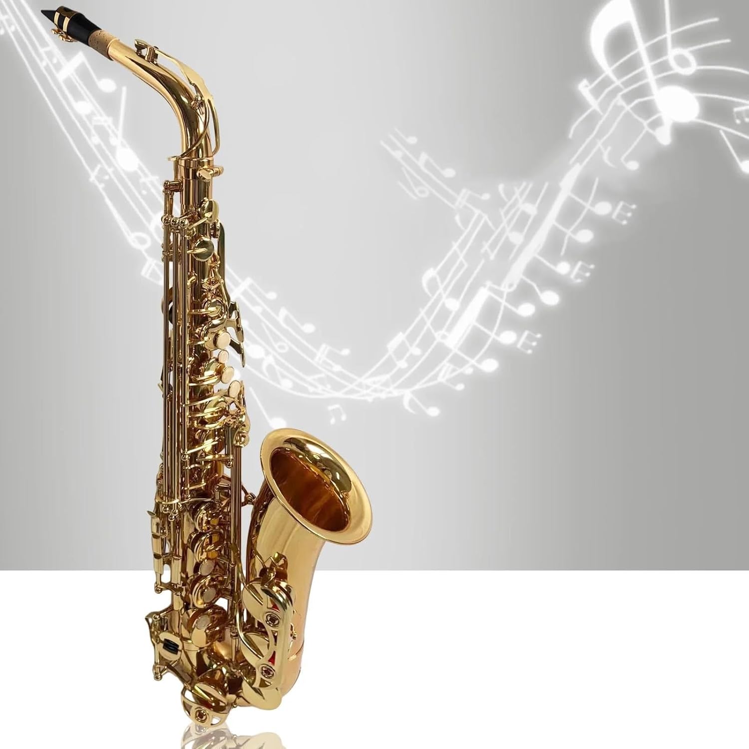 Eb Alto Saxophone Sax Brass Body White Shell Keys Woodwind Instrument Full Set Accessories