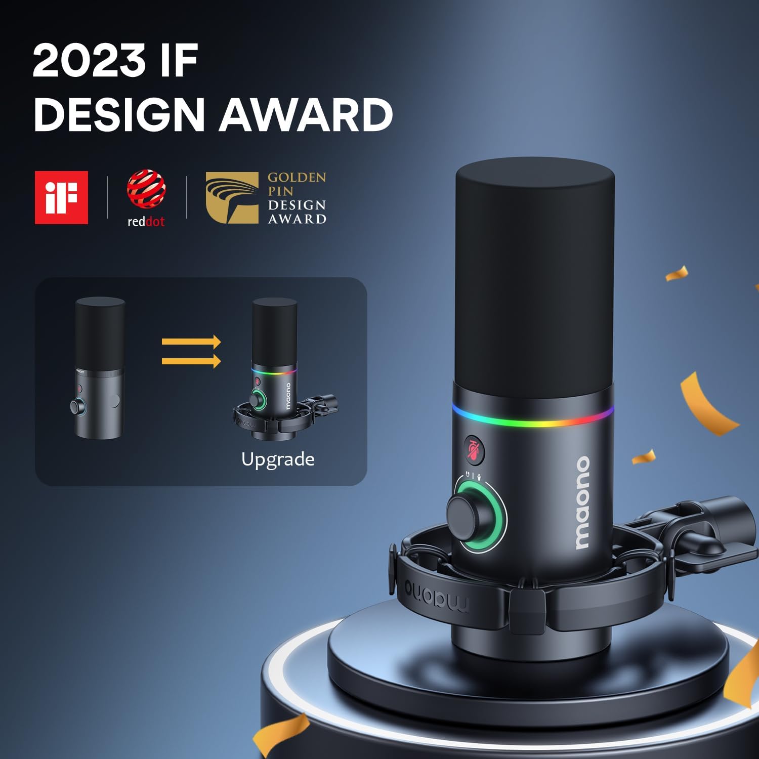 MAONO XLR Condenser Podcast Microphone PM320S with XLR/USB Dynamic Gaming Microphone PD200X for Streaming, Recording, Singing, Voice-Over, Vocal, Home-Studio, YouTube, Skype, Twitch