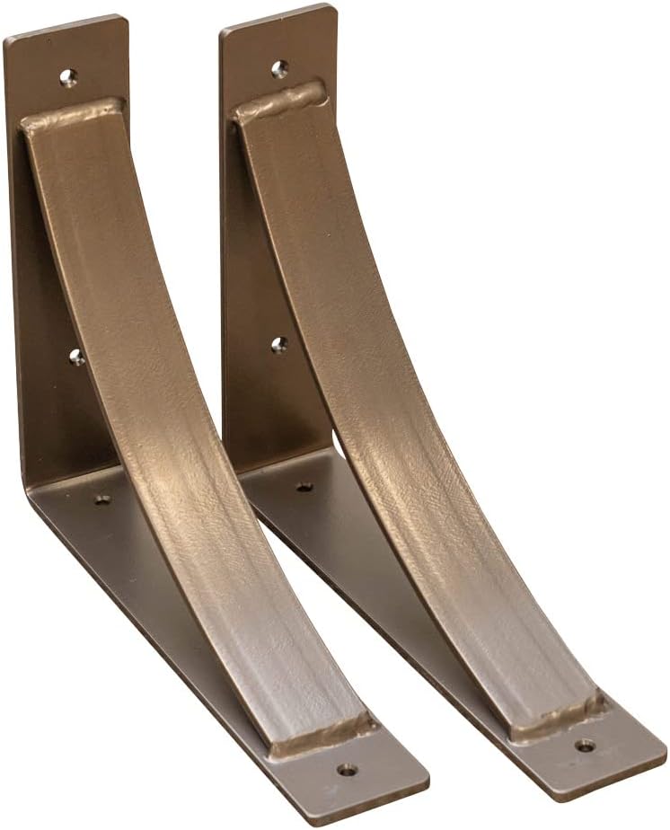 Rustic Red Door Co. Steel Heavy Duty Triangle Support Floating Shelf Bracket - Quality - DIY Rustic Shelving Brackets (Pack of 2) (10