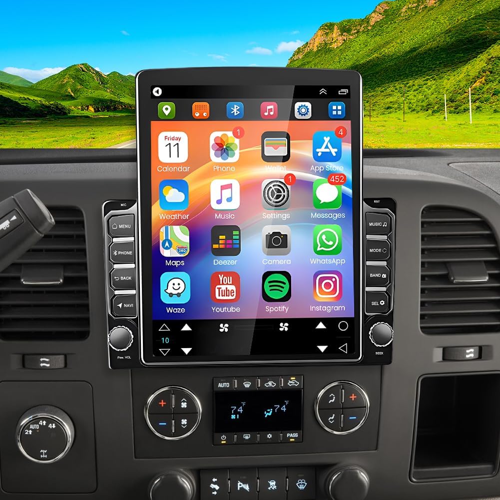 Double Din Car Stereo Radio for Chevy Silverado 1500 2500 3500 2007-2014 9.7