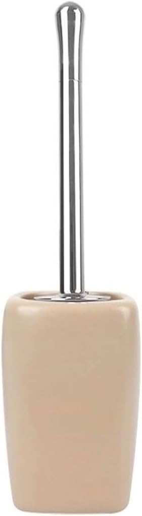 Toilet Brush Brush Ceramic Toilet Brush and Bracket Bathroom Cleaning Brush Square Long Handle Toilet Brush Replaceable Brush Head Scrubber Toilet Toilet Brush and Holder (Color : Blue) (Beige)