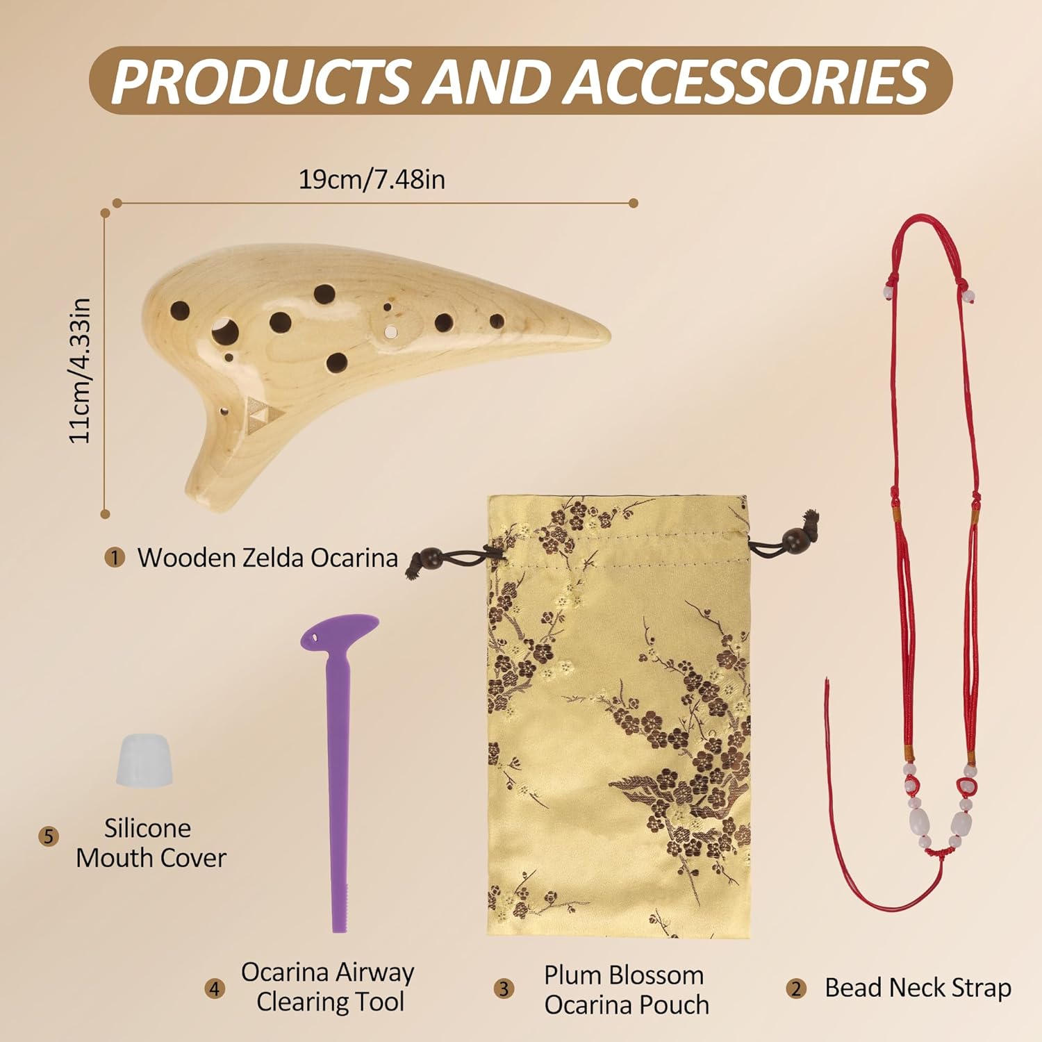 12 Hole Wooden Ocarina Alto C Maple Wood Legend Zelda,Tenor C Ocarina, Gift Idea for Zelda Fans