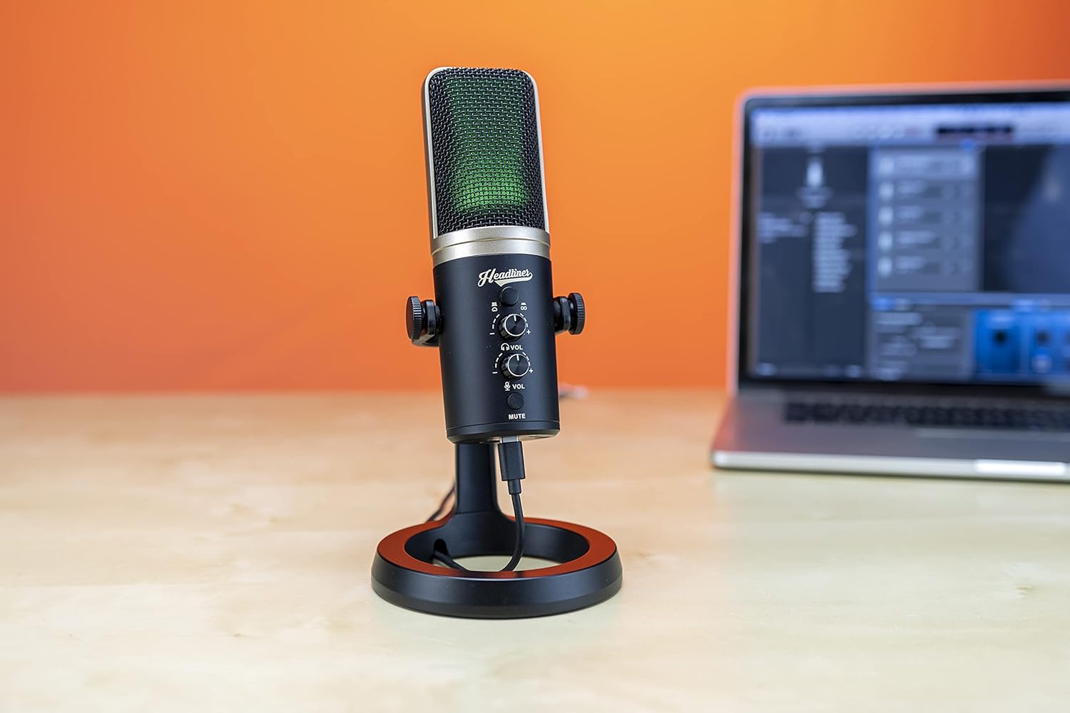 Headliner Roxy Stereo USB mic with Dual Condenser Capsules for Mac, PC, iOS, Android, Gaming, Recording, Streaming and Podcasting