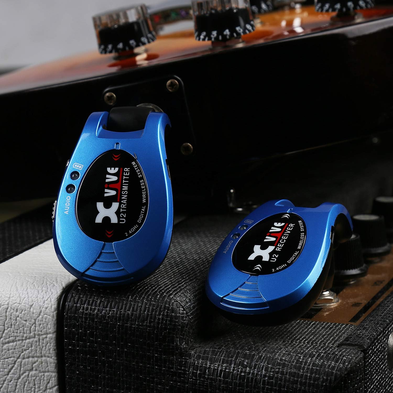 Xvive U2 Guitar Wireless System Rechargeable 2.4GHz Digital Guitar Wireless Transmitter and Receiver for Electric Guitar Bass Violin Keyboard
