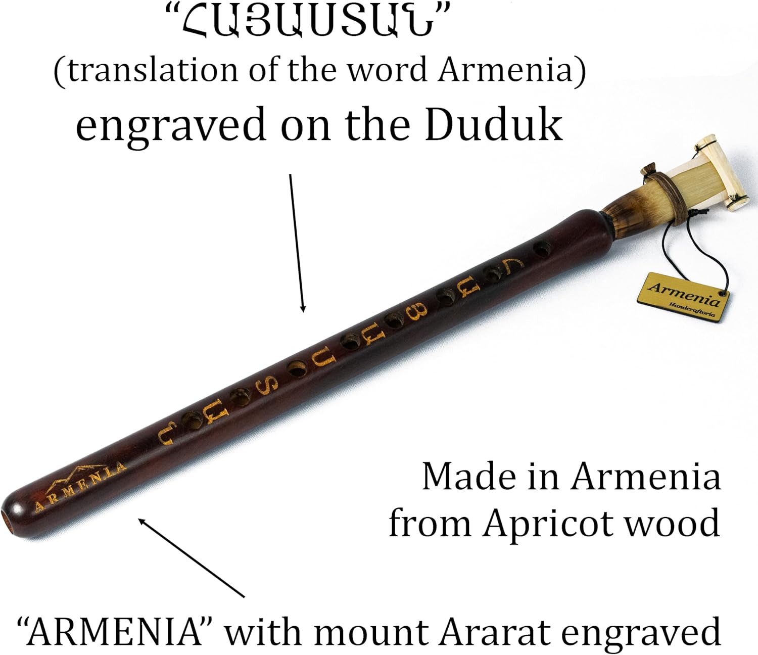 Armenian DUDUK Handmade From ARMENIA - Apricot Wood Semi-Professional Woodwind Instrument - Oboe Balaban - Gift Playing Instruction and national case